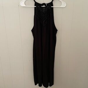 Black Halter Sheath Midi Dress for Cocktail